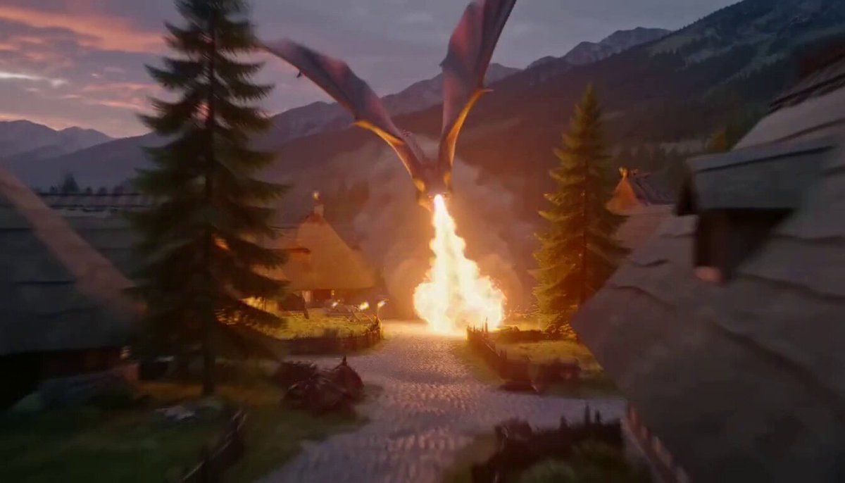 Dragon Dive Fire Attack on Village preview